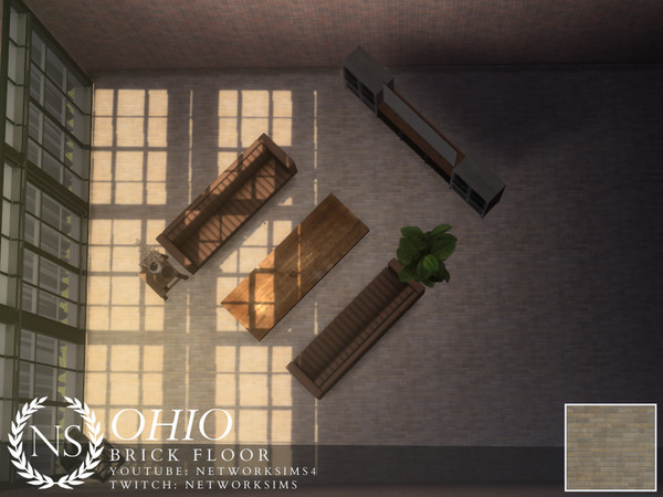 Sims 4 — Ohio Brick Floor by networksims — A pale brick floor.