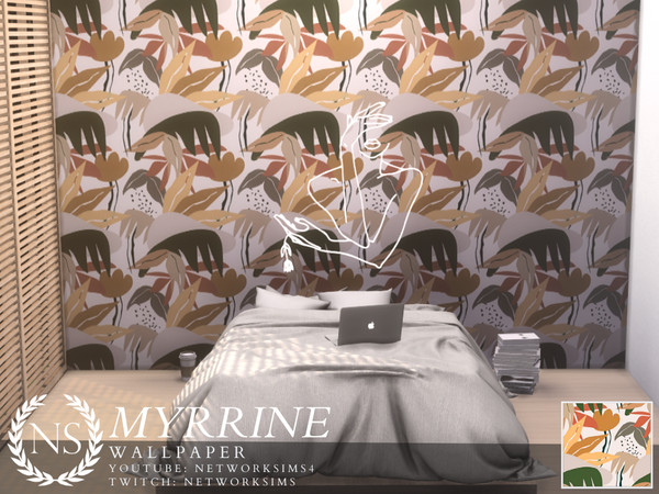 Sims 4 — Myrrine Wallpaper by networksims — A patterned wallpaper.
