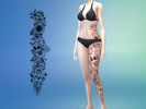 Sims 4 — Flowers Leg Tattoo by gizamimi — A long full leg tattoo for females