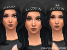 Sims 4 — GOTH BEANIE by TeddiTerri2 — Comes with Three hats, One says "WITCH" another says "BRAT" and