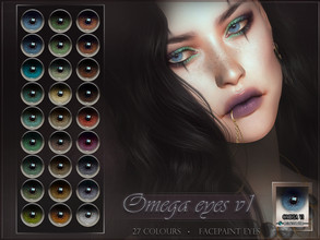 Sims 4 — Omega Eyes V1 by RemusSirion — Omega Eyes, facepaint eyes in 27 colours. Variant 1 with little reflections.