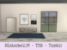 Sims 4 — aria by Ninkerbell19 — wooden living room set mirror - 8 swatches rug - 5 swatches tv stand - 8 swatches blind -