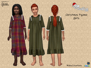 Sims 4 — TSR Christmas 2021 - Pyjama Girls by MahoCreations — Christmas pyjama for your girls. basegame new mesh female 9