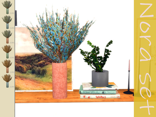 Sims 4 — [SJB] Nora set willow branches in a vase by Ylka by Ylka — These are willow branches in a vase. Has 6 colors.