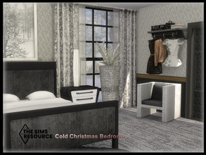 Sims 4 — Cold Christmas Bedroom Set by seimar8 — Maxis match Cold Christmas bedroom set in tones on black, grey and