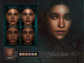 Sims 4 — Faceshine 01 by RemusSirion — Face shine in in the blush section in 6 colours. - 6 colours - HQ compatible -