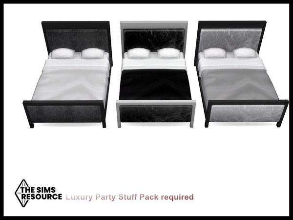 Sims 4 — Cold Christmas Double Bed by seimar8 — Maxis match double bed in black, grey and white Luxury Party Stuff Pack