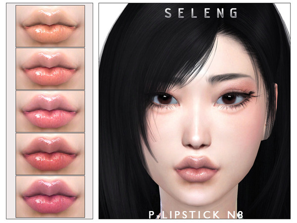Sims 4 — P-Lipstick N8 [Patreon] by Seleng — The lipstick has 20 colours and HQ compatible. Allowed for teen, young