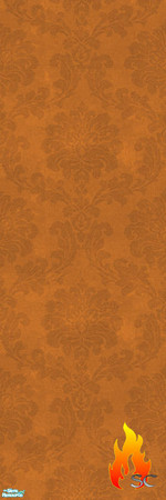 Sims 2 — Orange Damask Wall by scfiregirl25 — There are 10 walls in this set.