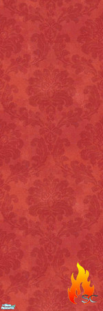 Sims 2 — Red Damask Wall by scfiregirl25 — There are 10 walls in this set.
