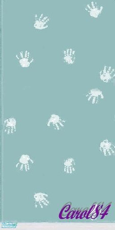 Sims 2 — Baby Hand Print Wallpapers - Individual  by carol84 — Baby Hand Print wallpapers in Teal. Enjoy!