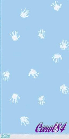 Sims 2 — Baby Hand Print Wallpapers - Individual  by carol84 — Baby Hand Print wallpapers in Blue. Enjoy!