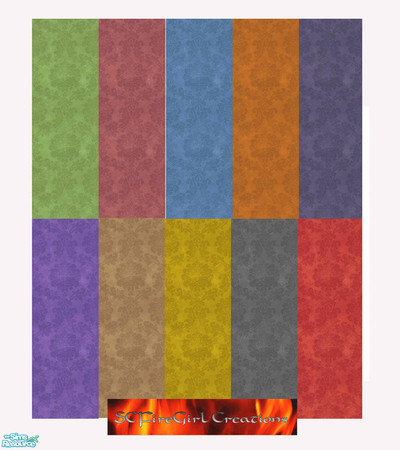 Sims 2 — Plain Damask Walls by scfiregirl25 — There are 10 walls incluede in this set.