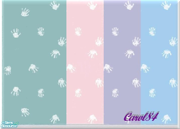 Sims 2 — Baby Hand Print Wallpapers by carol84 — This set of wallpapers is for your child room. Baby hand print