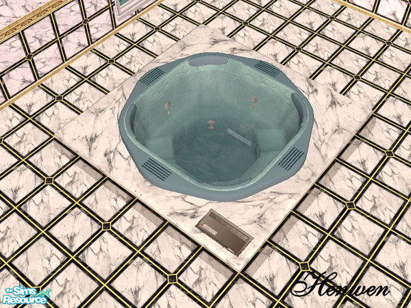 Sims 2 — Vapor Ware Spa Stone Marble  White by Henwen — Matches my Classic Marble Bath Set.