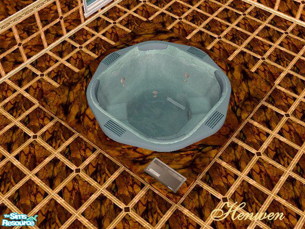 Sims 2 — Vapor Ware Spa Stone Marble Brown  by Henwen — Matches my Classic Marble Bath Set.