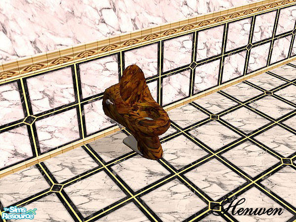 Sims 2 — Mention Toilet Stone Marble Brown by Henwen — Toilet in stone marble brown.
