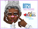 Sims 4 — BT21 Face Stickers Skin Detail  by rowedon — BT21 face stickers, 10 swatches, found under the skin detail