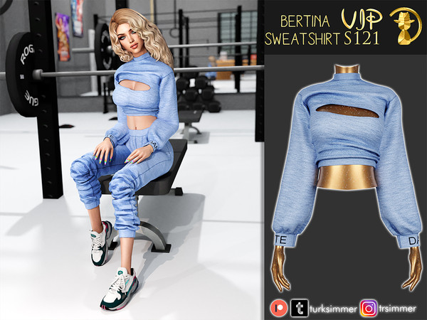 Sims 4 — [PATREON] (Early Access) Bertina Sweatshirt S121 by Daph's — 10 Swatches Compatible with HQ mod Works with all