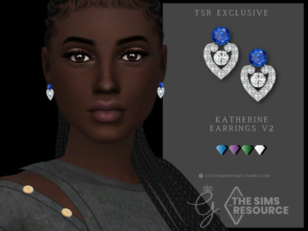 The Sims Resource - Katherine Earrings V2