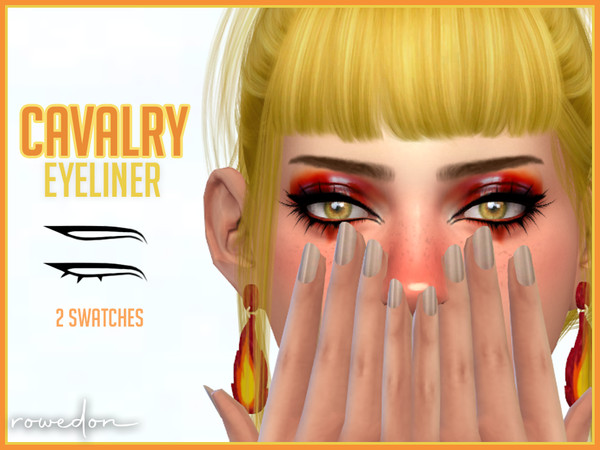 Sims 4 — CAVALRY Eyeliner by rowedon — Winged eyeliner, 2 swatches/styles.