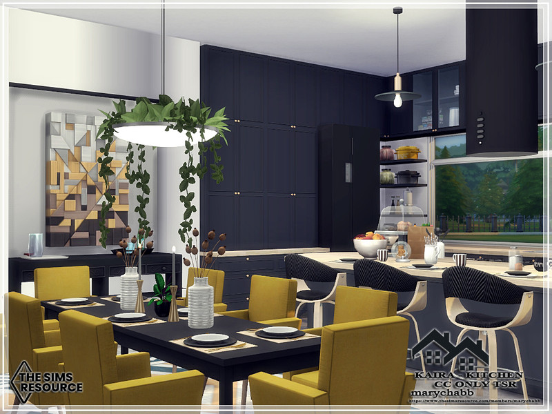 The Sims Resource - KAIRA - Kitchen with Dining Room - CC only TSR