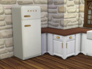 Sims 4 — Off The Grid Brass Accents Fridge (From Cottage Living)  by yasminjade — Off the Grid White and Black Fridge