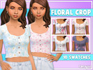 Sims 4 — Ruffled Floral Crop Top by Fantayzia — I decided to make a recolour of this amazing base game crop top, this