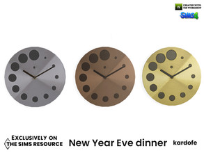 Sims 4 — New Year Eve dinner _Clock by kardofe — Large wall clock, in three colour options
