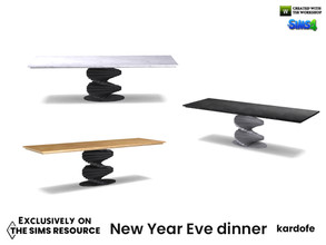 Sims 4 — New Year Eve dinner_DiningTable by kardofe — Dining table, extra long, with marble top and a modern and original