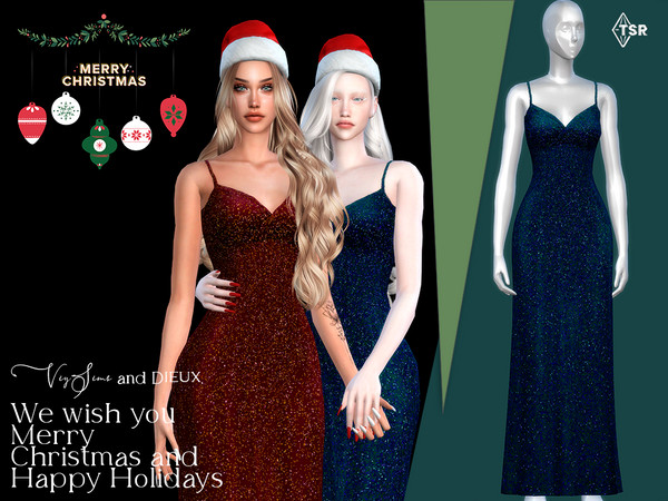 The Sims Resource - Christmas Collection - DRESS I
