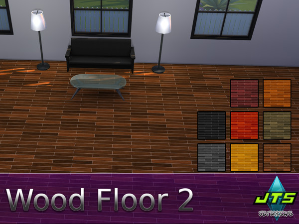 Sims 4 — Wood Floor 2 by JCTekkSims — Shiny wood floor with a laminate feel to it. 