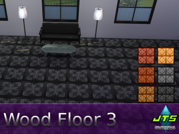 Sims 4 — Wood Floor 3 by JCTekkSims — Fancy antique style with a shine to it. This has 6 different colors.
