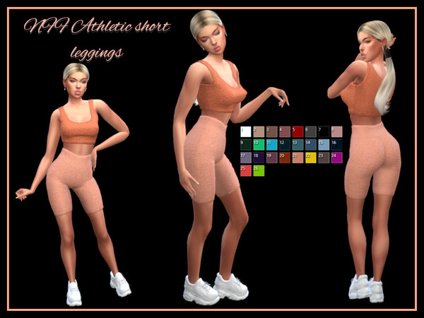 Sims 4 — NFF Athletic short leggings by Nadiafabulousflow — Hi guys! This upload its a elastic athletic short leggings -