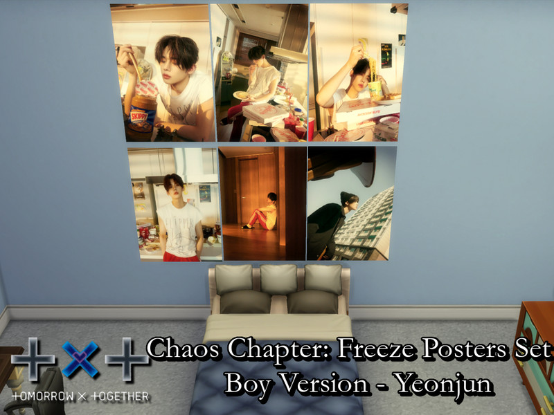 Sims 4 TXT Freeze: Boy Posters Set 2 (Yeonjun) - REQUIRES MESH by PhoenixTsukino