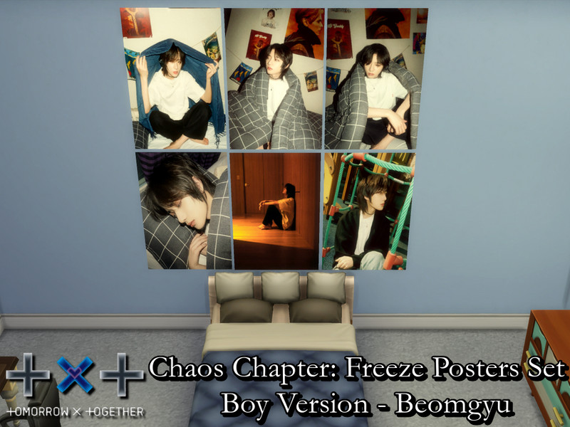 Sims 4 TXT Freeze: Boy Posters Set 3 (Beomgyu) - REQUIRES MESH by PhoenixTsukino
