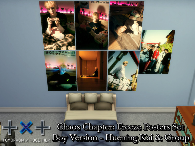 Sims 4 TXT Freeze: Boy Posters Set 5 (Kai & Group) - REQUIRES MESH by PhoenixTsukino