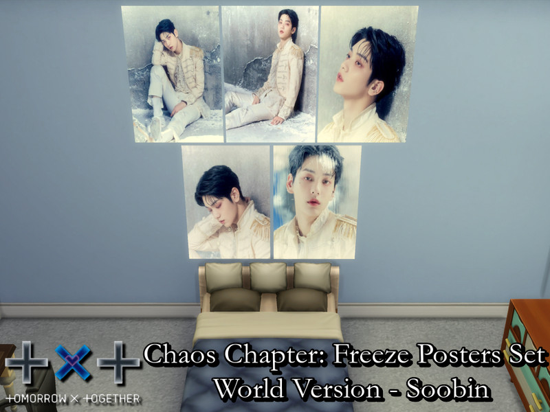 Sims 4 TXT Freeze: World Posters Set 1 (Soobin) - REQUIRES MESH by PhoenixTsukino