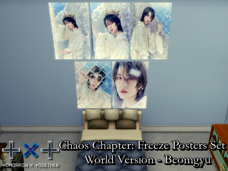 Sims 4 TXT Freeze: World Posters Set 3 (Beomgyu) - REQUIRES MESH by PhoenixTsukino