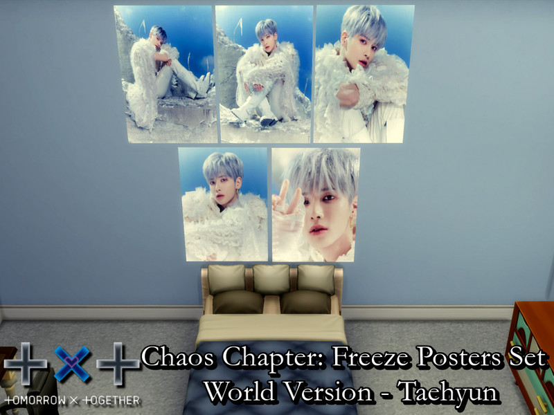 Sims 4 TXT Freeze: World Posters Set 4 (Taehyun) - REQUIRES MESH by PhoenixTsukino