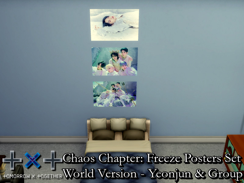 Sims 4 TXT Freeze: World Posters Set 7(Yeonjun&Group)-REQUIRES MESH by PhoenixTsukino
