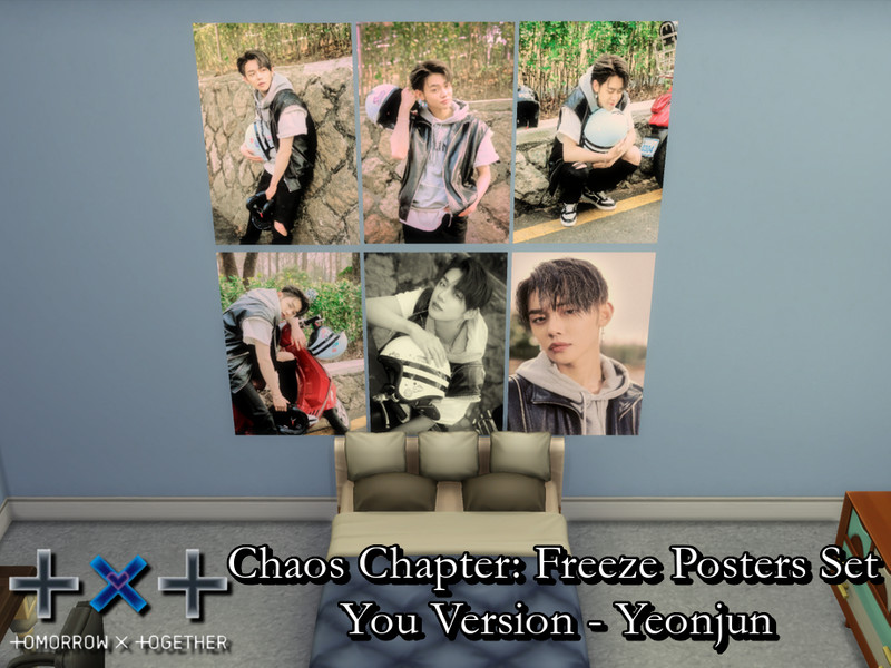 Sims 4 TXT Freeze: You Posters Set 2 (Yeonjun) - REQUIRES MESH by PhoenixTsukino