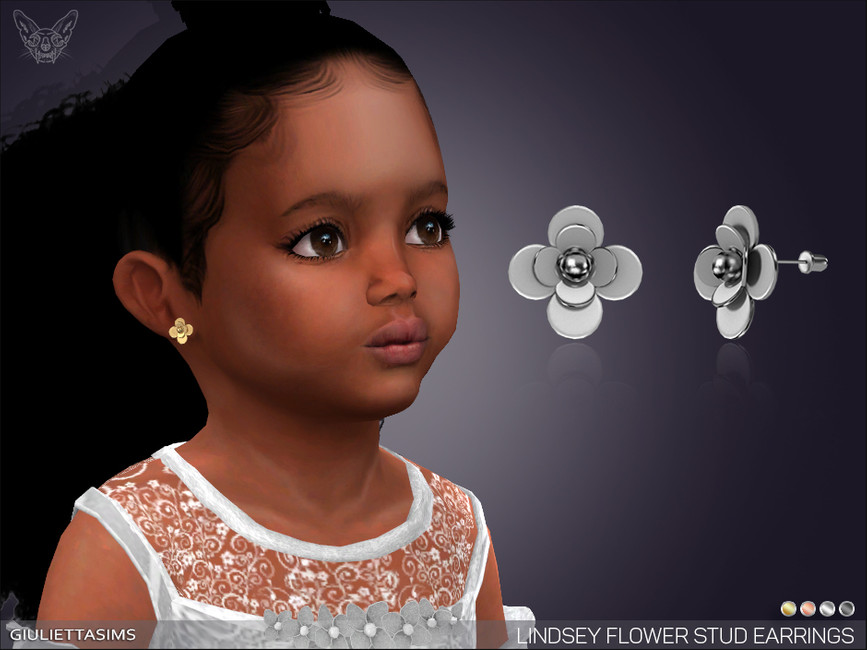The Sims Resource Lindsey Flower Stud Earrings For Toddlers