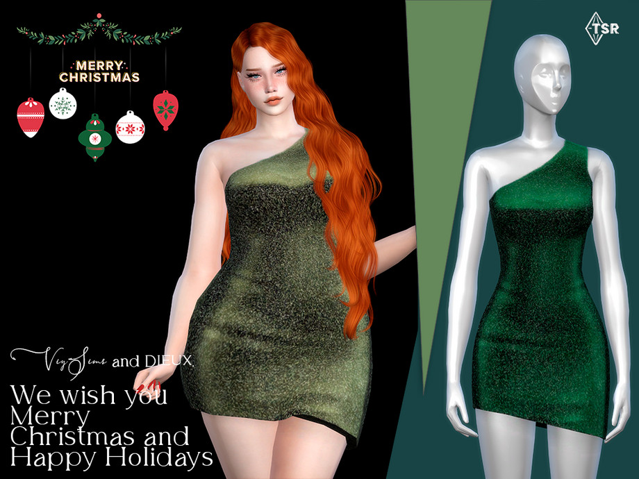 The Sims Resource - Christmas Collection - DRESS IV