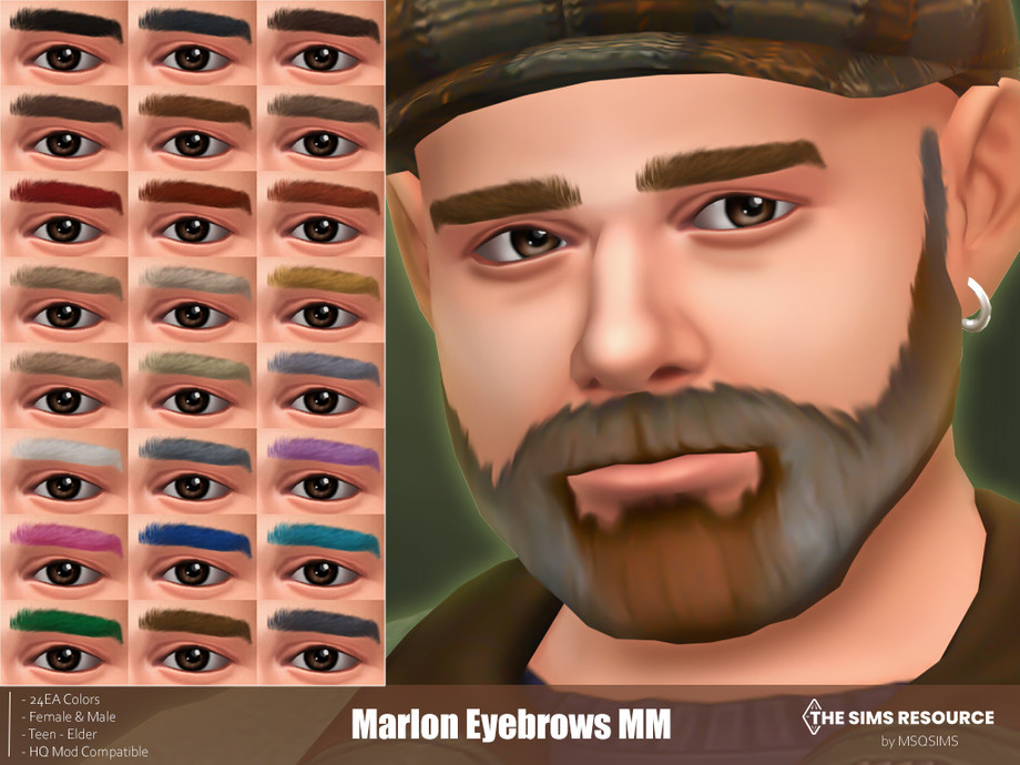 Sims 4 - Marlon Eyebrows by MSQSIMS - These Maxis Match Eyebrows are avai.....