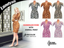 Sims 4 — Homemade Robe with Animal Print [RECOLOR] by Landa-B — (Mesh - base game) (Mesh not required)