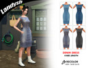 Sims 4 — Denim Dress Knee length  [RECOLOR] by Landa-B — (Mesh - base game) (Mesh not required)