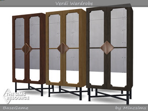 Sims 4 — Verdi Wardrobe by Mincsims — Functional as a dresser. Basegame Compatible. 5 swatches.