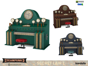 Sims 4 — Steampunked_Secret lair_Piano by kardofe — Steampunk style piano, Functional , with levers, clocks and cranks,