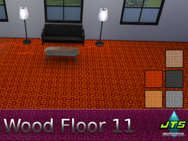 Sims 4 — Wood Floor 11 by JCTekkSims — Fancy wood floor with a nice pattern. This has 5 colors.